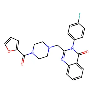 3-(4-fluorophenyl)-2-{[4-(2-furoyl)-1-piperazinyl]methyl}-4(3H)-quinazolinone structure
