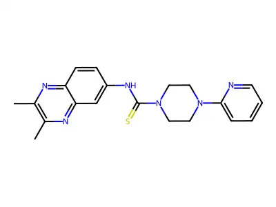 N-(2,3-dimethylquinoxalin-6-yl)-4-pyridin-2-ylpiperazine-1-carbothioamide structure