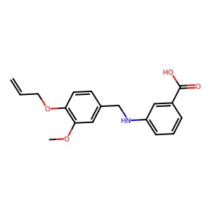 3-{[3-Methoxy-4-(prop-2-en-1-yloxy)benzyl]amino}benzoic acid structure