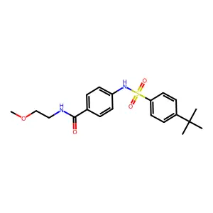 4-(4-tert-butylbenzenesulfonamido)-N-(2-methoxyethyl)benzamide structure