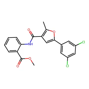 Methyl 2-(5-(3,5-dichlorophenyl)-2-methylfuran-3-carboxamido)benzoate structure