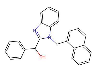 1H-1,3-Benzimidazole-2-methanol, 1-(1-naphthalenylmethyl)-alpha-phenyl- structure