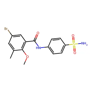 5-bromo-2-methoxy-3-methyl-N-(4-sulfamoylphenyl)benzamide structure