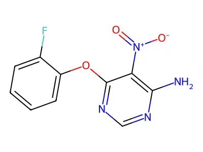 6-(2-Fluorophenoxy)-5-nitropyrimidin-4-amine structure