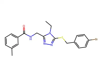 N-({5-[(4-bromobenzyl)sulfanyl]-4-ethyl-4H-1,2,4-triazol-3-yl}methyl)-3-methylbenzamide structure
