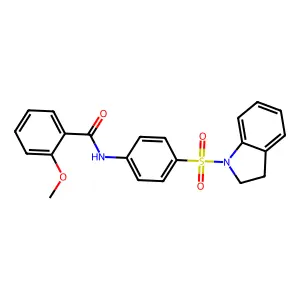 N-[4-(2,3-dihydro-1H-indol-1-ylsulfonyl)phenyl]-2-methoxybenzamide structure