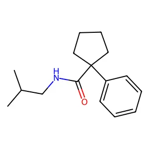 N-(2-Methylpropyl)-1-phenylcyclopentanecarboxamide structure