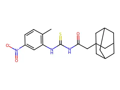 2-(1-adamantyl)-N-[(2-methyl-5-nitrophenyl)carbamothioyl]acetamide structure