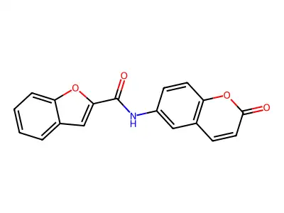 N-(2-oxochromen-6-yl)-1-benzofuran-2-carboxamide structure