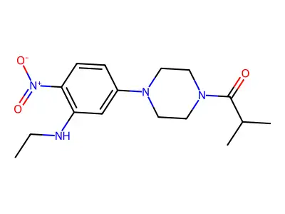 1-[4-[3-(Ethylamino)-4-nitrophenyl]piperazin-1-yl]-2-methylpropan-1-one structure