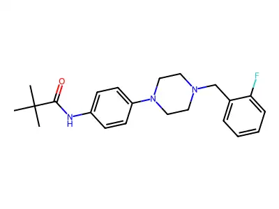 N-[4-[4-[(2-fluorophenyl)methyl]piperazin-1-yl]phenyl]-2,2-dimethylpropanamide structure