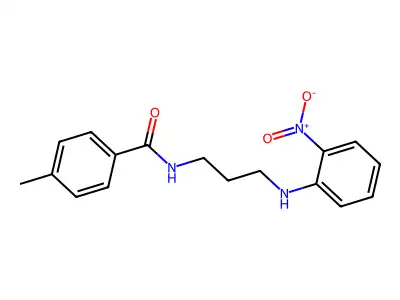 4-methyl-N-[3-(2-nitroanilino)propyl]benzamide structure