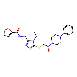 N-[(4-ethyl-5-{[2-oxo-2-(4-phenylpiperazin-1-yl)ethyl]sulfanyl}-4H-1,2,4-triazol-3-yl)methyl]furan-2-carboxamide structure