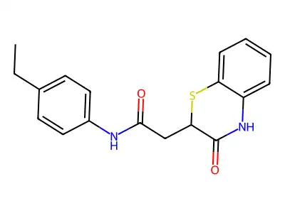 N-(4-ethylphenyl)-2-(3-oxo-3,4-dihydro-2H-1,4-benzothiazin-2-yl)acetamide structure