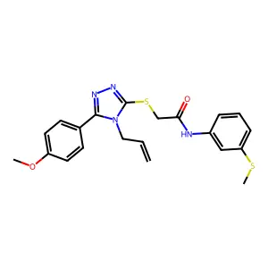 2-[[5-(4-methoxyphenyl)-4-prop-2-enyl-1,2,4-triazol-3-yl]sulfanyl]-N-(3-methylsulfanylphenyl)acetamide structure