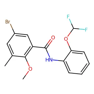 5-bromo-N-[2-(difluoromethoxy)phenyl]-2-methoxy-3-methylbenzamide structure