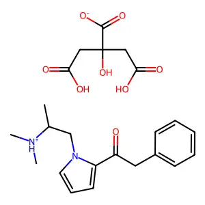 Ketone, benzyl 1-(2-(dimethylamino)propyl)pyrrol-2-yl, citrate structure