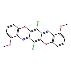 6,13-Dichloro-1,8-dimethoxy-[1,4]benzoxazino[2,3-b]phenoxazine structure