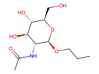 N-[4,5-dihydroxy-6-(hydroxymethyl)-2-propoxyoxan-3-yl]acetamide structure