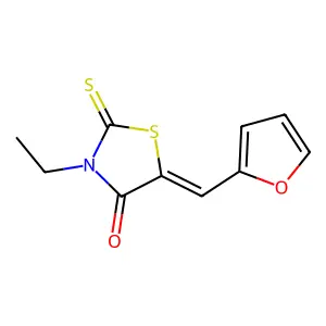 3-Ethyl-5-(furan-2-ylmethylidene)-2-sulfanylidene-1,3-thiazolidin-4-one structure