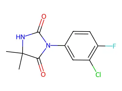 Hydantoin, 3-(3-chloro-4-fluorophenyl)-5,5-dimethyl- structure