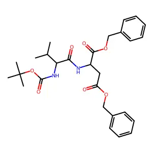 N-(Tert-butoxycarbonyl)-L-valyl-L-aspartic acid dibenzyl ester structure