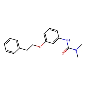 Urea, N,N-dimethyl-N'-(3-(2-phenylethoxy)phenyl)- structure