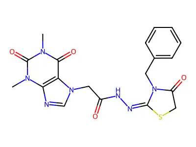 N-[(E)-(3-benzyl-4-oxo-1,3-thiazolidin-2-ylidene)amino]-2-(1 structure