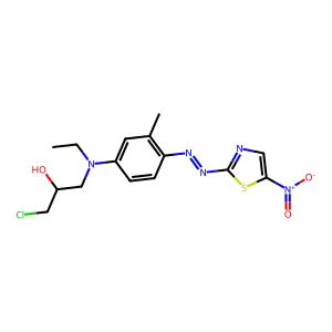 1-Chloro-3-(ethyl(3-methyl-4-((5-nitrothiazol-2-yl)azo)phenyl)amino)propan-2-ol structure
