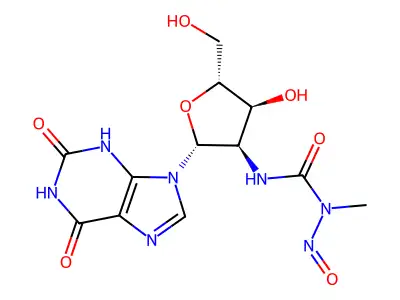 Xanthosine, 2'-deoxy-2'-(((2-methylnitrosoamino)carbonyl)amino)- structure