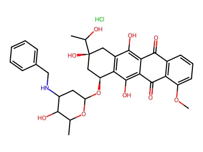 C34H37NO10.ClH structure