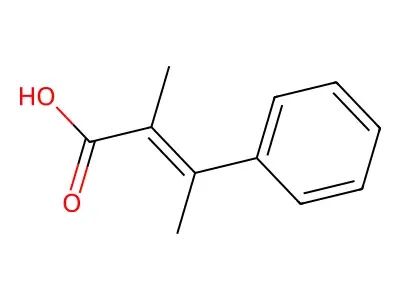 (E)-2-methyl-3-phenylbut-2-enoic acid structure