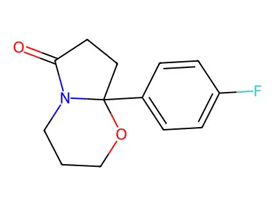 2H-Pyrrolo(2,1-b)(1,3)oxazin-6-one, 3,4,6,7,8,8a-hexahydro-8a-(p-fluorophenyl)- structure