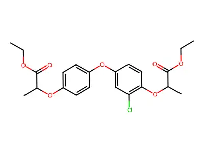 Ethyl 2-(2-chloro-4-(4-(2-ethoxy-1-methyl-2-oxoethoxy)phenoxy)phenoxy)propanoate structure