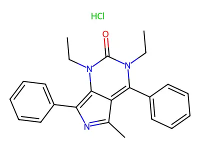 1H-Pyrrolo(3,4-d)pyrimidin-2(3H)-one, 1,3-diethyl-4,7-diphenyl-5-methyl-, hydrochloride structure