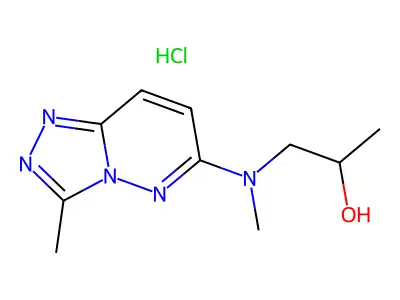 6-((2-Hydroxypropyl)methylamino)-3-methyl-1,2,4-triazolo(4,3-b)pyridazine hydrochloride structure