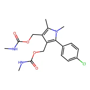 [5-(4-chlorophenyl)-1,2-dimethyl-4-(methylcarbamoyloxymethyl structure