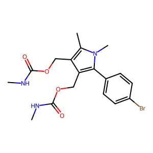 [5-(4-bromophenyl)-1,2-dimethyl-4-(methylcarbamoyloxymethyl)pyrrol-3-yl]methyl N-methylcarbamate structure
