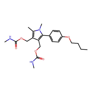 [5-(4-butoxyphenyl)-1,2-dimethyl-4-(methylcarbamoyloxymethyl)pyrrol-3-yl]methyl N-methylcarbamate structure
