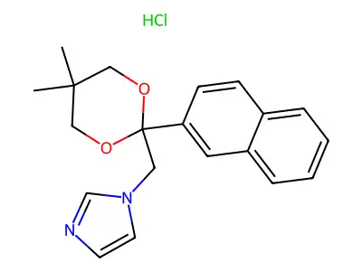 1,3-Dioxane, 5,5-dimethyl-2-(1H-imidazol-1-ylmethyl)-2-(2-naphthalenyl)-, monohydrochloride structure