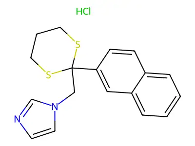 1,3-Dithiane, 2-(1H-imidazol-1-ylmethyl)-2-(2-naphthalenyl)-, monohydrochloride structure