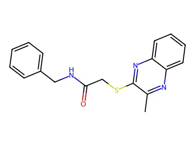 N-benzyl-2-((3-methylquinoxalin-2-yl)thio)acetamide structure