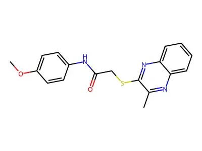 N-(4-methoxyphenyl)-2-((3-methylquinoxalin-2-yl)thio)acetamide structure