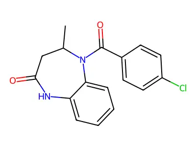 5-(4-chlorobenzoyl)-4-methyl-2,3,4,5-tetrahydro-1H-1,5-benzodiazepin-2-one structure