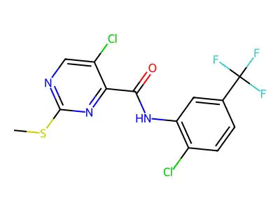 C13H8Cl2F3N3OS structure