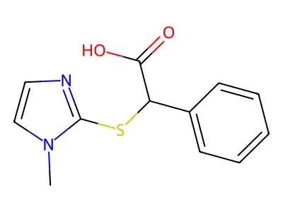 [(1-methyl-1H-imidazol-2-yl)sulfanyl](phenyl)acetic acid structure
