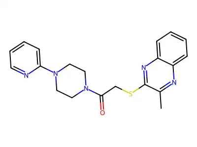 2-[(3-methylquinoxalin-2-yl)sulfanyl]-1-[4-(pyridin-2-yl)piperazin-1-yl]ethan-1-one structure