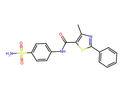 4-Methyl-2-phenyl-N-(4-sulfamoylphenyl)thiazole-5-carboxamide structure