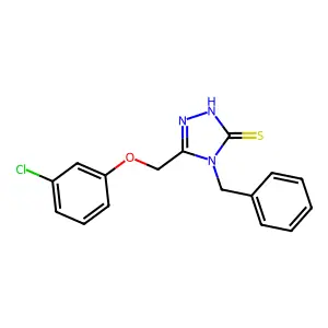 4-benzyl-5-[(3-chlorophenoxy)methyl]-4H-1,2,4-triazole-3-thiol structure
