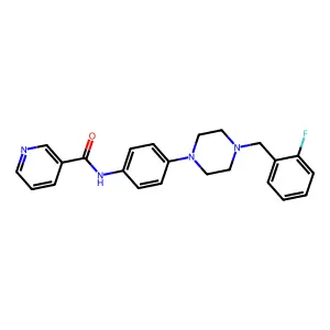 N-{4-[4-(2-fluorobenzyl)piperazin-1-yl]phenyl}pyridine-3-carboxamide structure